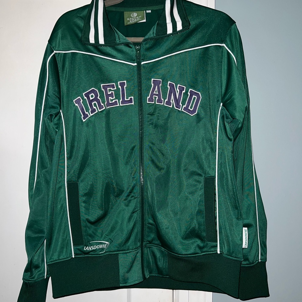 Green Ireland Track Jacket-Raglan Road Irish Pub 🍀🍀 Landsdowne Collection